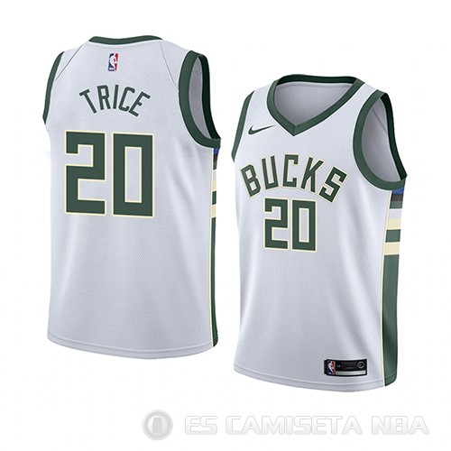 Camiseta Travis Trice #20 Milwaukee Bucks Association 2018 Blanco - Haga un click en la imagen para cerrar